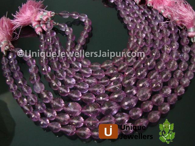 Pink Quartz Faceted Drop Beads